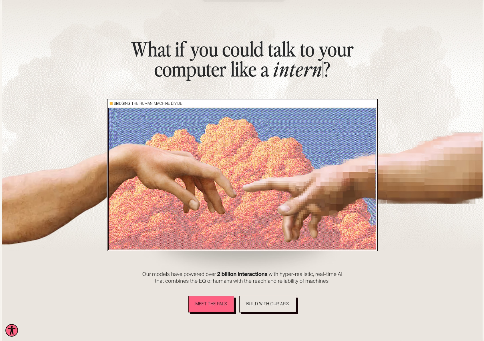 Tavus: Meet the PALs captured website design