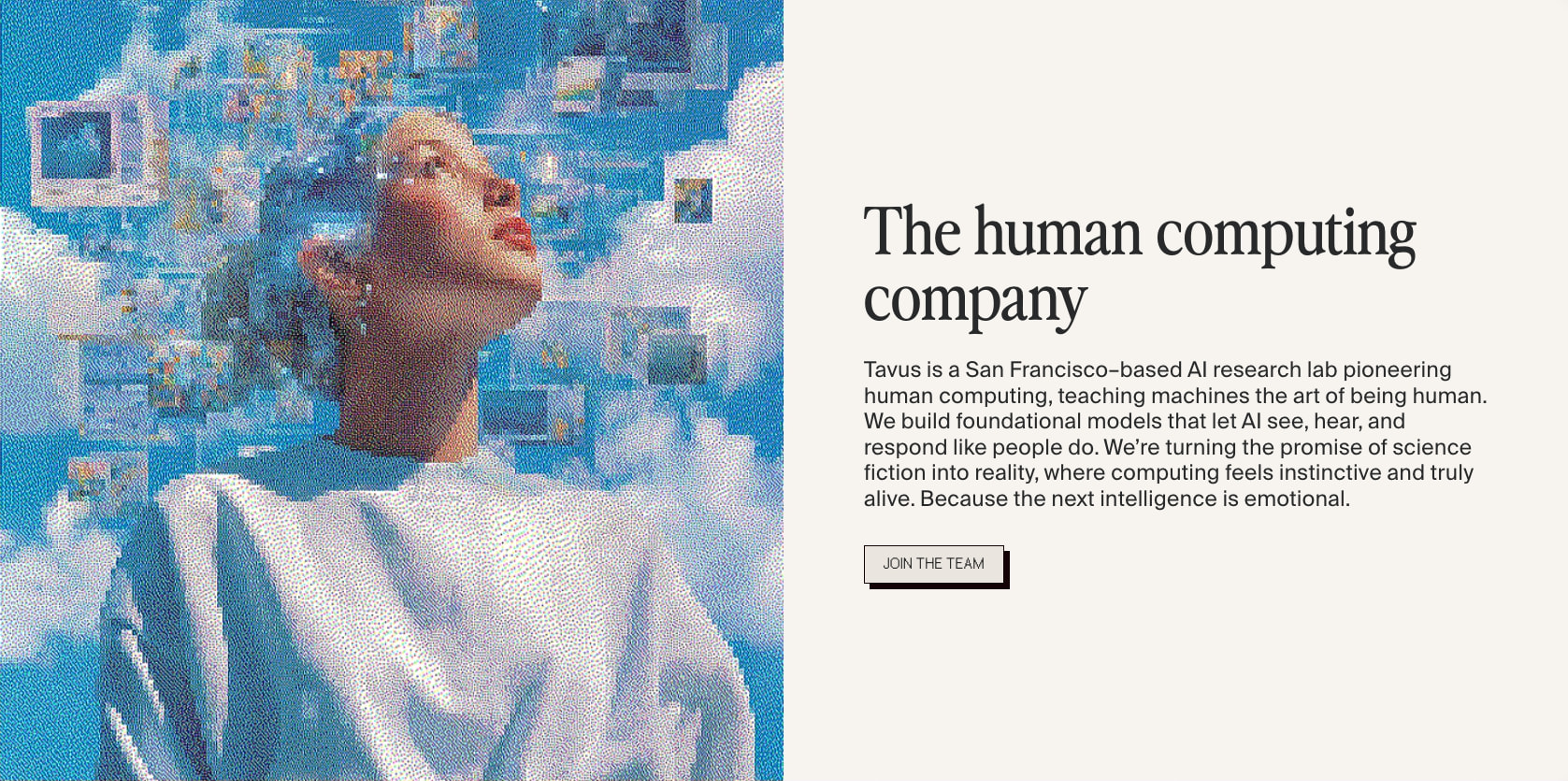 Tavus: Meet the PALs captured website design