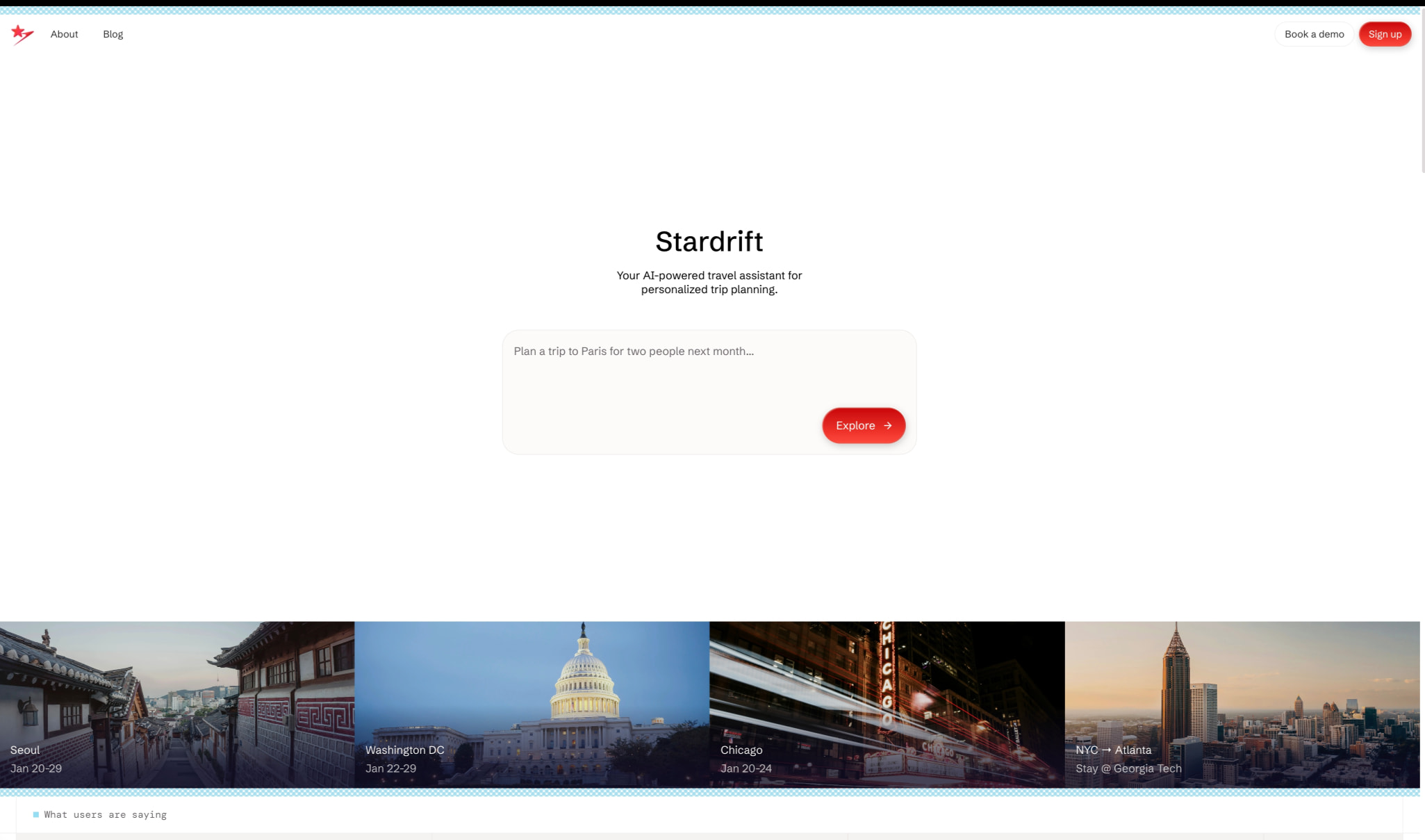 Stardrift captured website design
