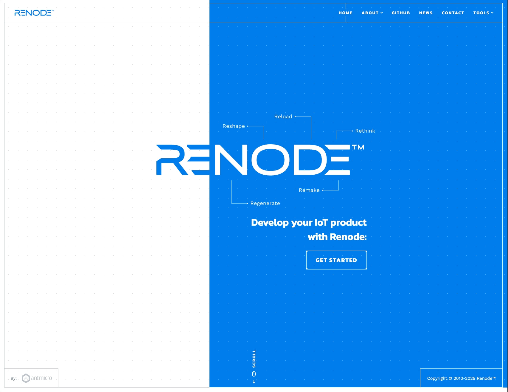 Renode captured website design