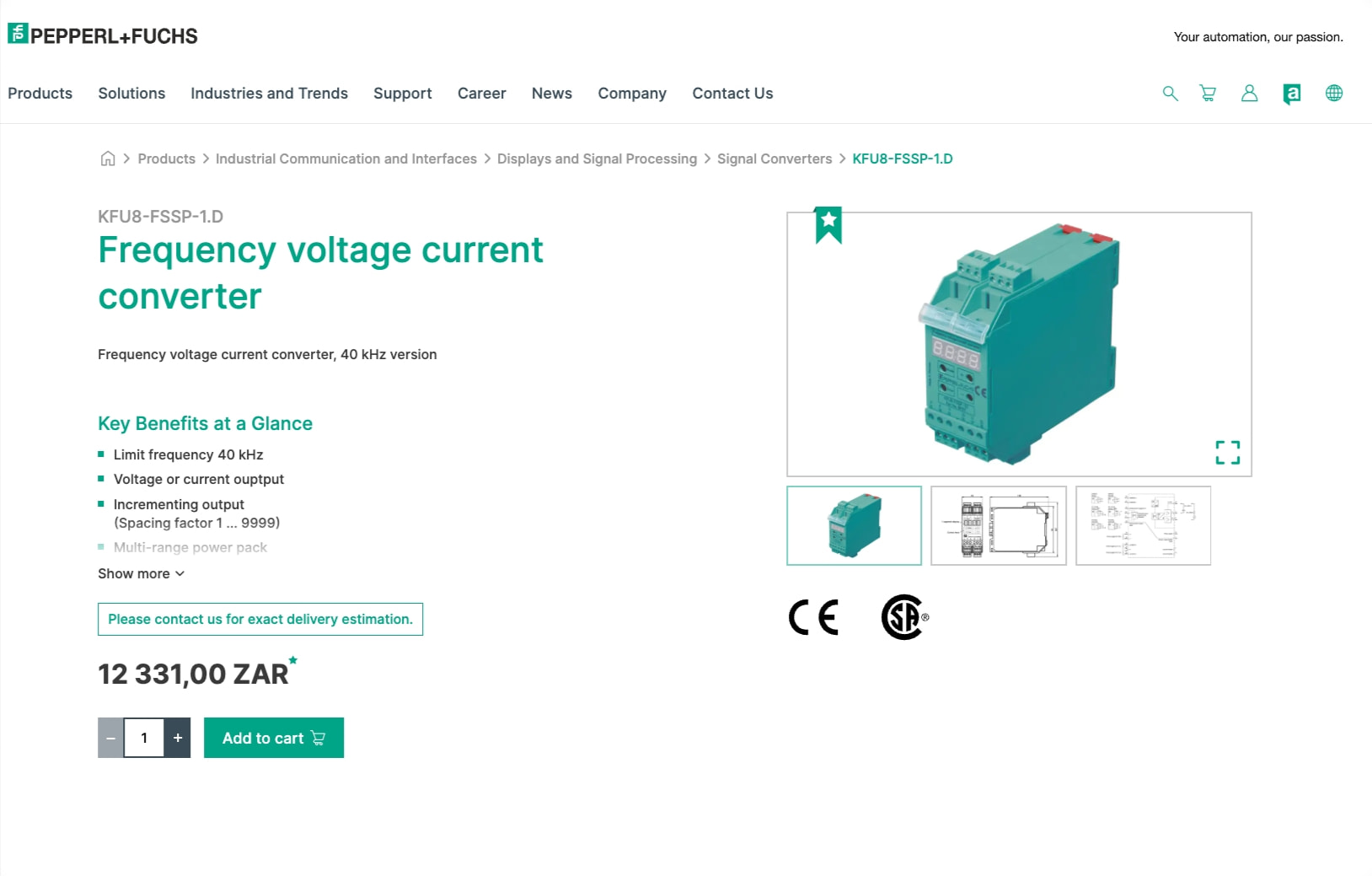 Frequency voltage current converter KFU8-FSSP-1.D captured website design