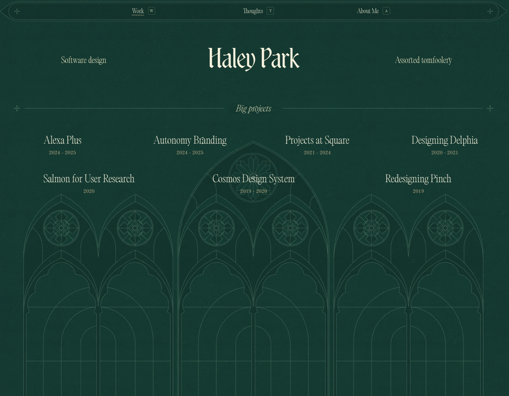 Haley Park | Software Designer captured website design