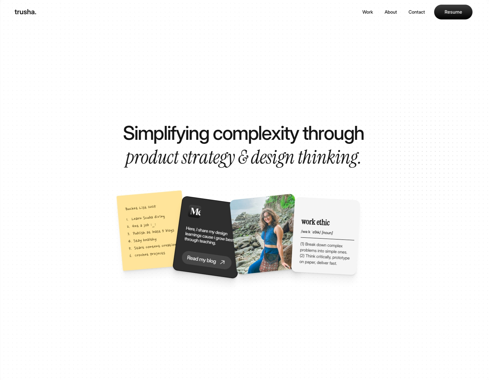 Trusha Neogi captured website design