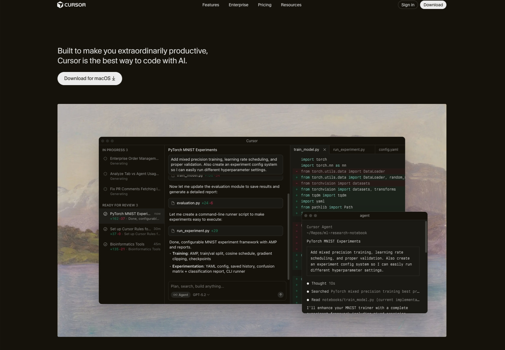 Cursor captured website design