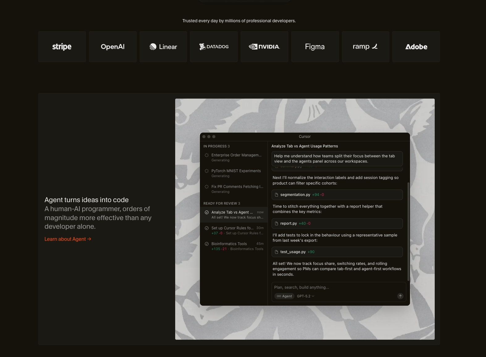 Cursor captured website design