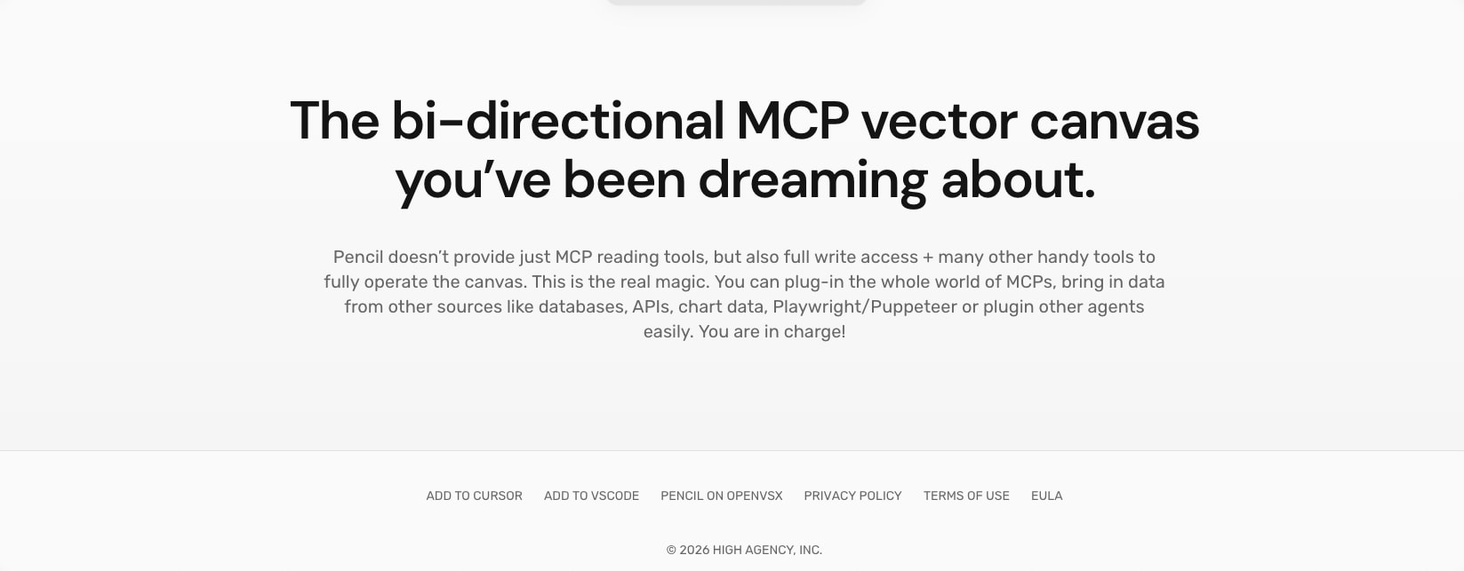 Pencil – Design on canvas. Land in code. captured website design