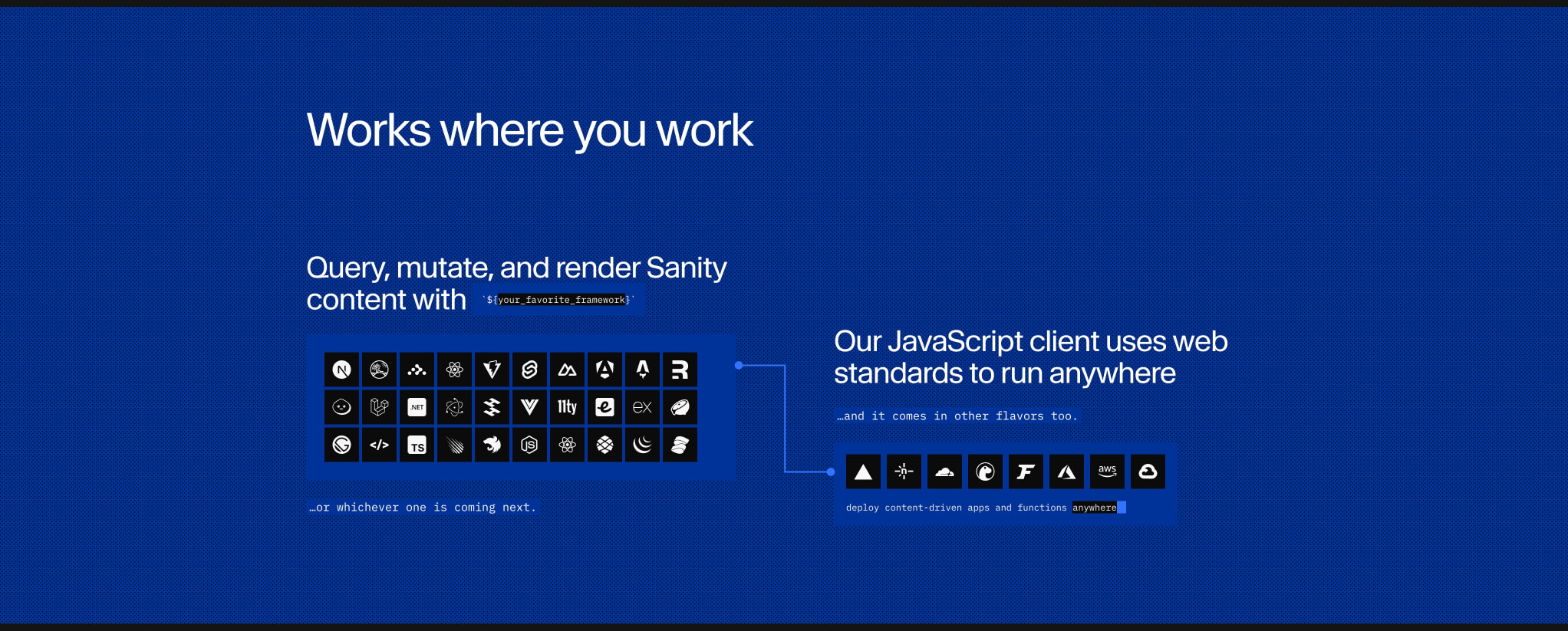The Content Operating System | Sanity captured website design