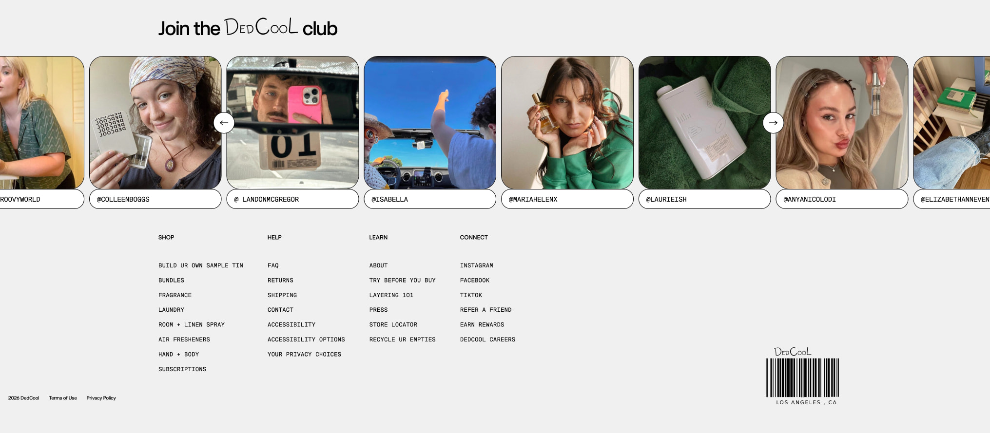 Making life smell really good. GENDERLESS + VEGAN + NON TOXIC – DedCool captured website design