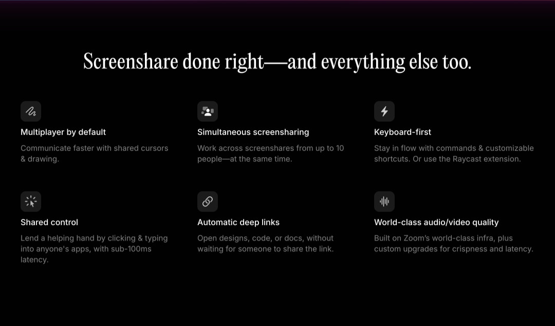Multi— Multiplayer Collaboration for MacOS captured website design