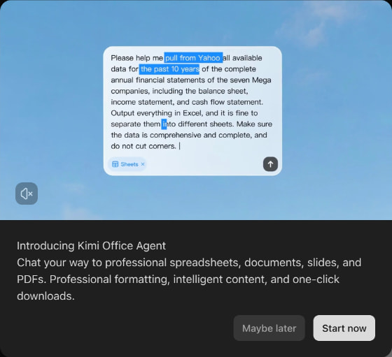 Kimi AI with K2.5 | Visual Coding Meets Agent Swarm captured website design