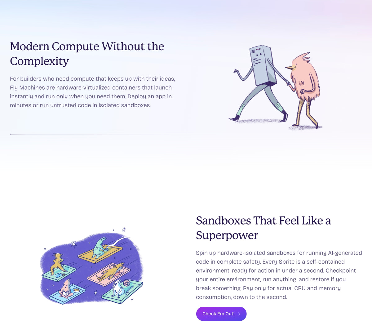 Deploy app servers close to your users · Fly captured website design