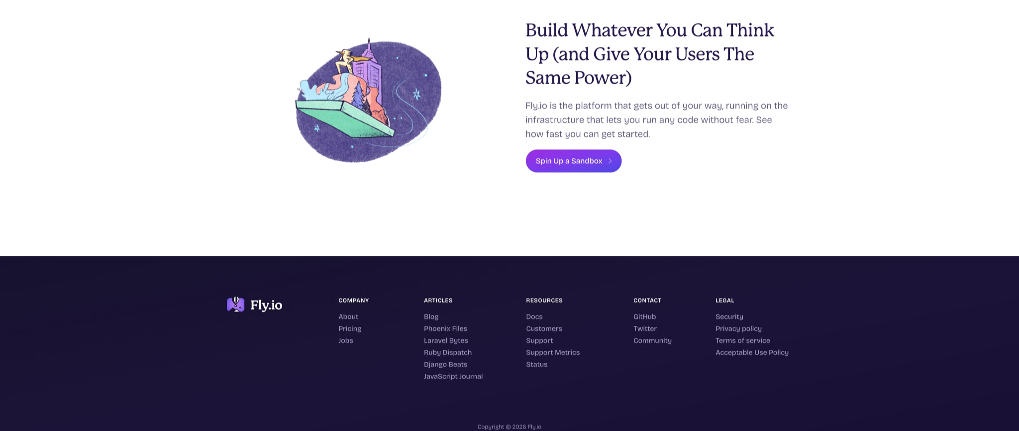 Deploy app servers close to your users · Fly captured website design