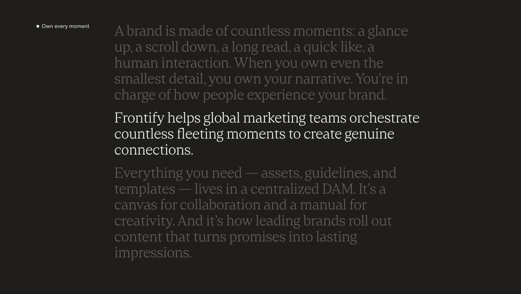 Frontify: Where Brands Live - Brand Management Software captured website design