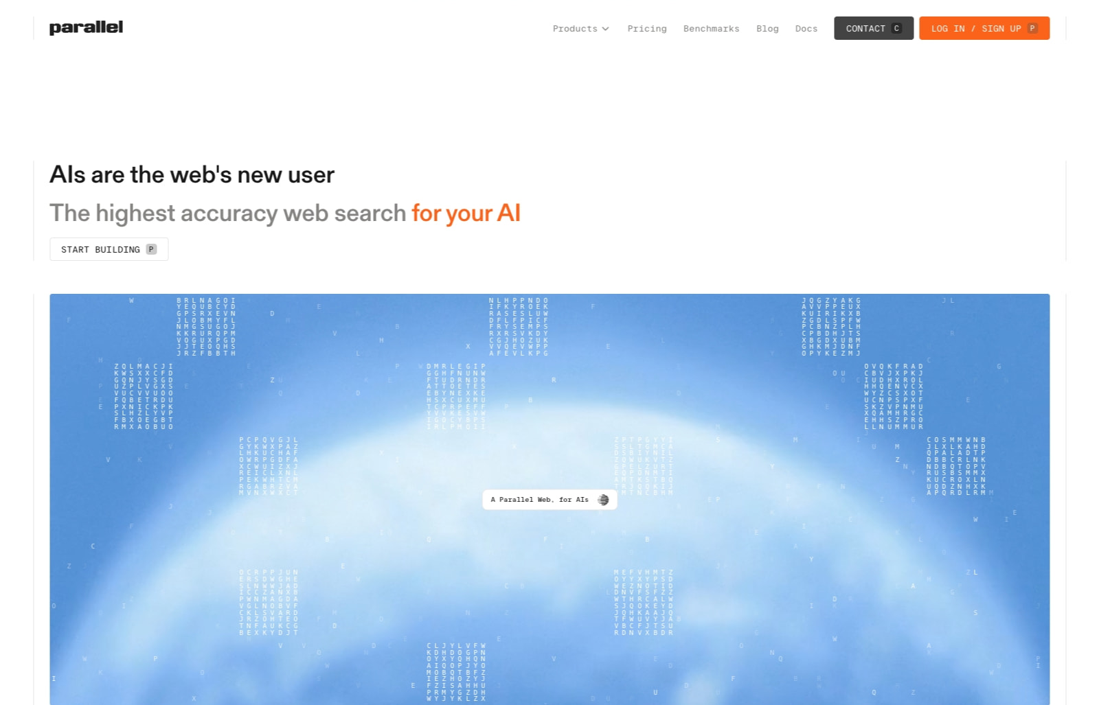 Parallel Web Systems | Web Search & Research APIs Built for AI Agents captured website design