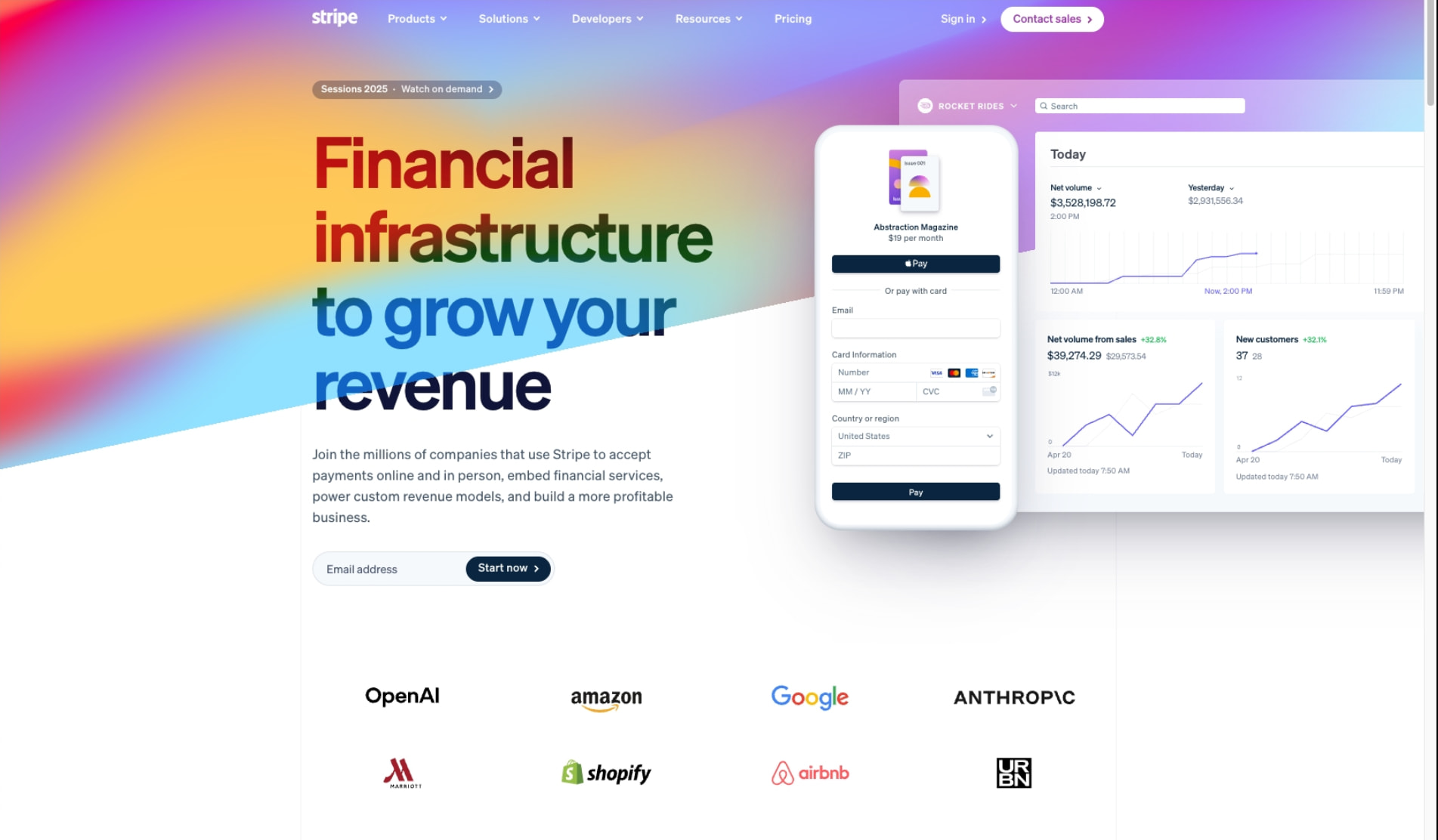 Stripe typography captured website design
