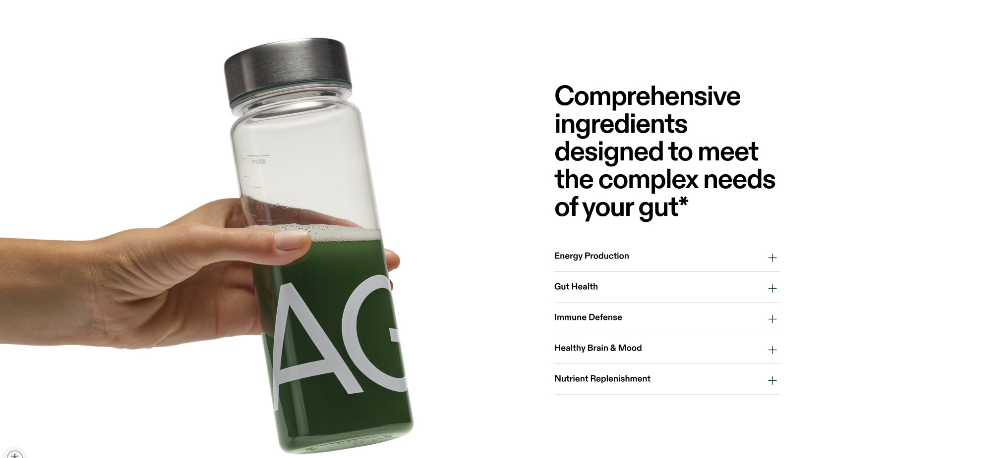 AG1 | Get Started captured website design