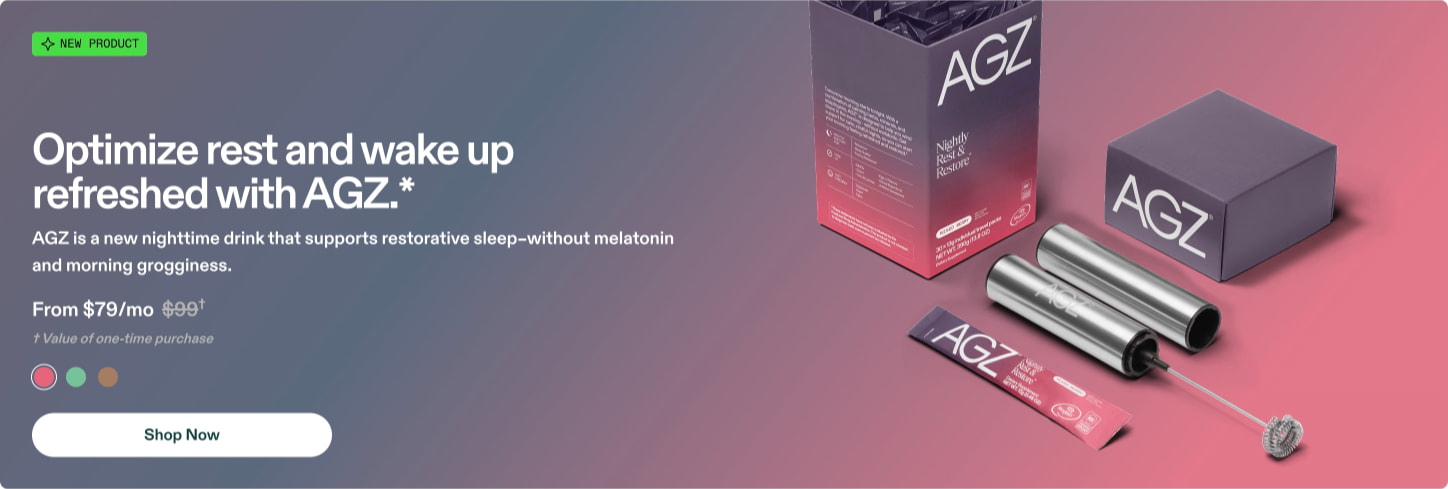 AG1 | Get Started captured website design