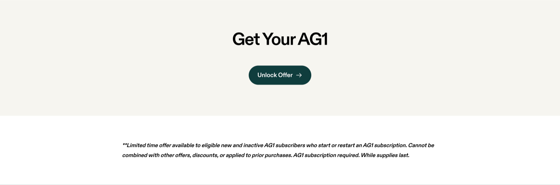 AG1 | Get Started captured website design