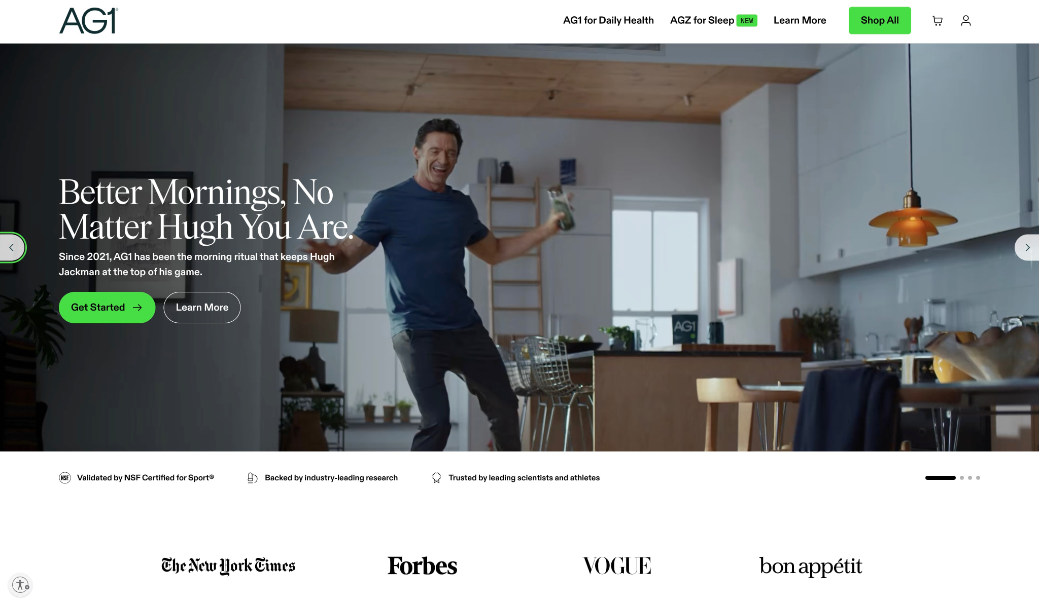AG1 Official | More Than A Greens Powder | Best Price captured website design