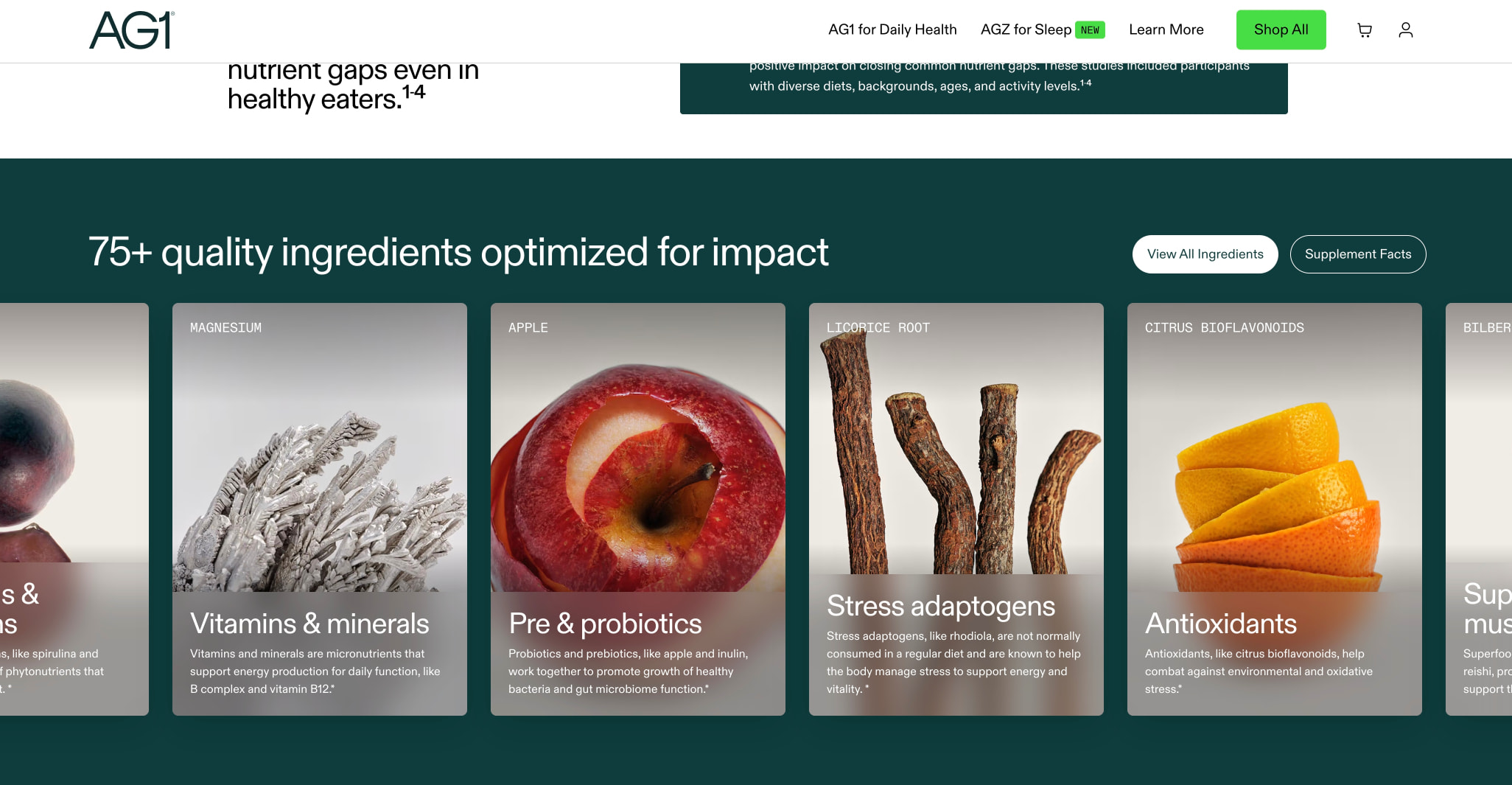 AG1 Official | More Than A Greens Powder | Best Price captured website design