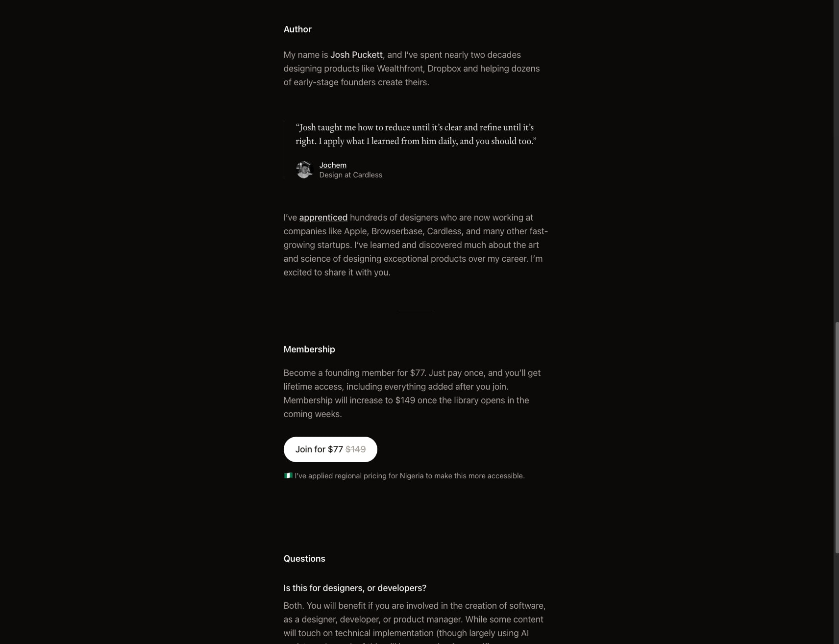 Interface Craft: a working library for those committed to designing with uncommon care. captured website design