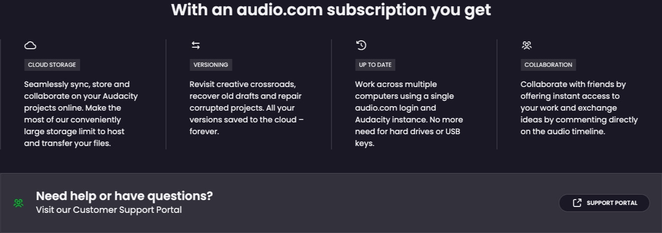 audio.com - a better way to upload and share audio online captured website design