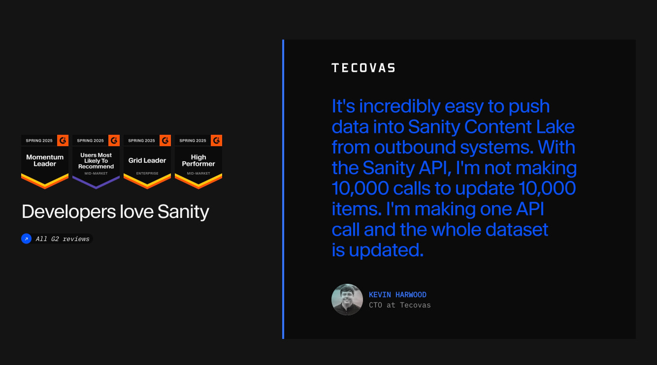 Compute & AI | Sanity captured website design