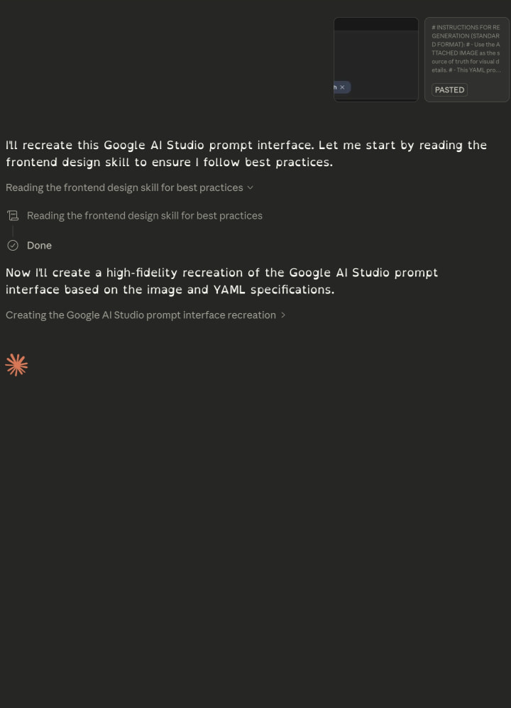 Claude captured website design
