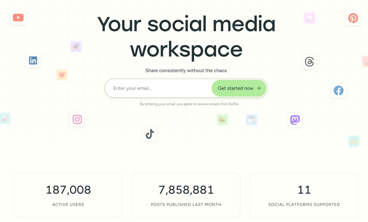 Buffer: Social media management for everyone captured website design