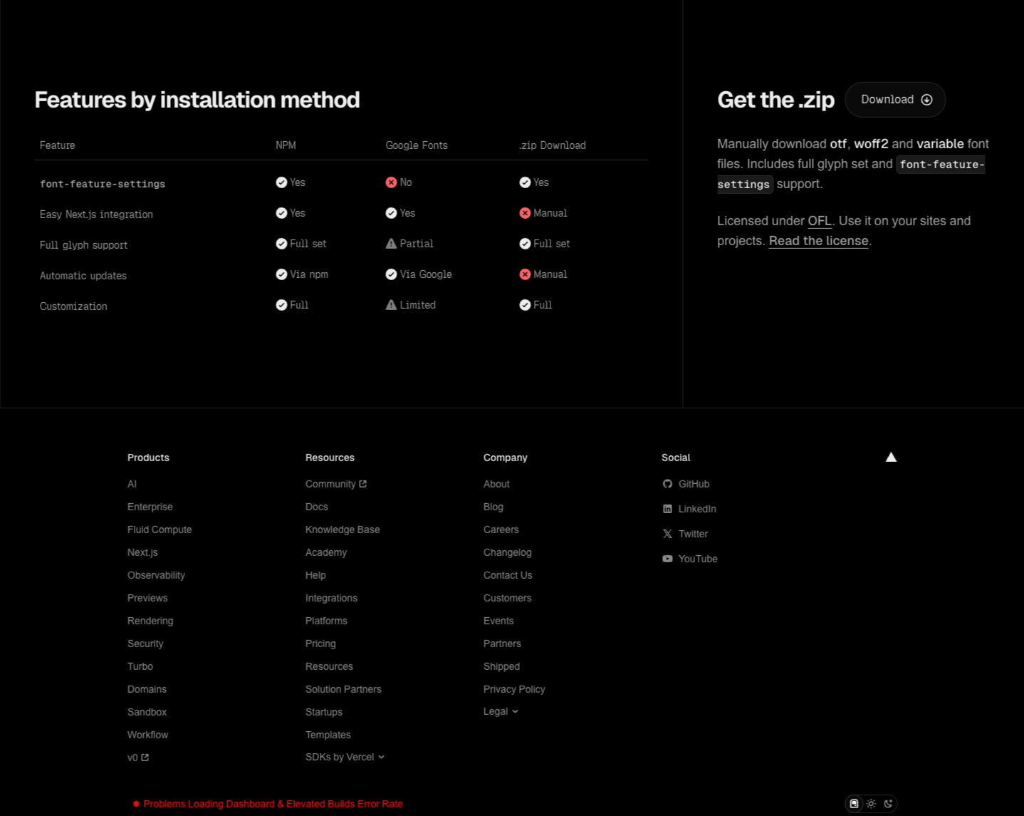 Geist Font captured website design
