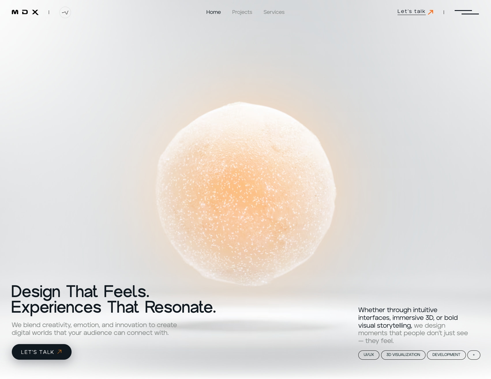 MDX | UI/UX, Web/App Development, 3D & Branding Agency captured website design