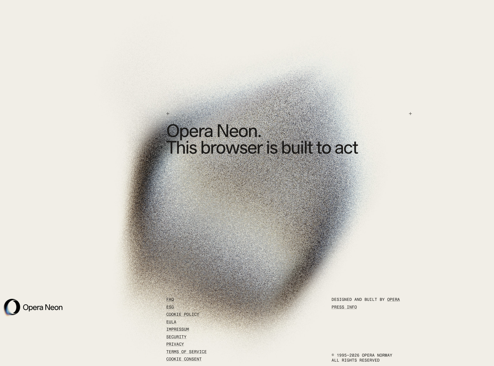 Opera Neon. This browser is built to act. captured website design