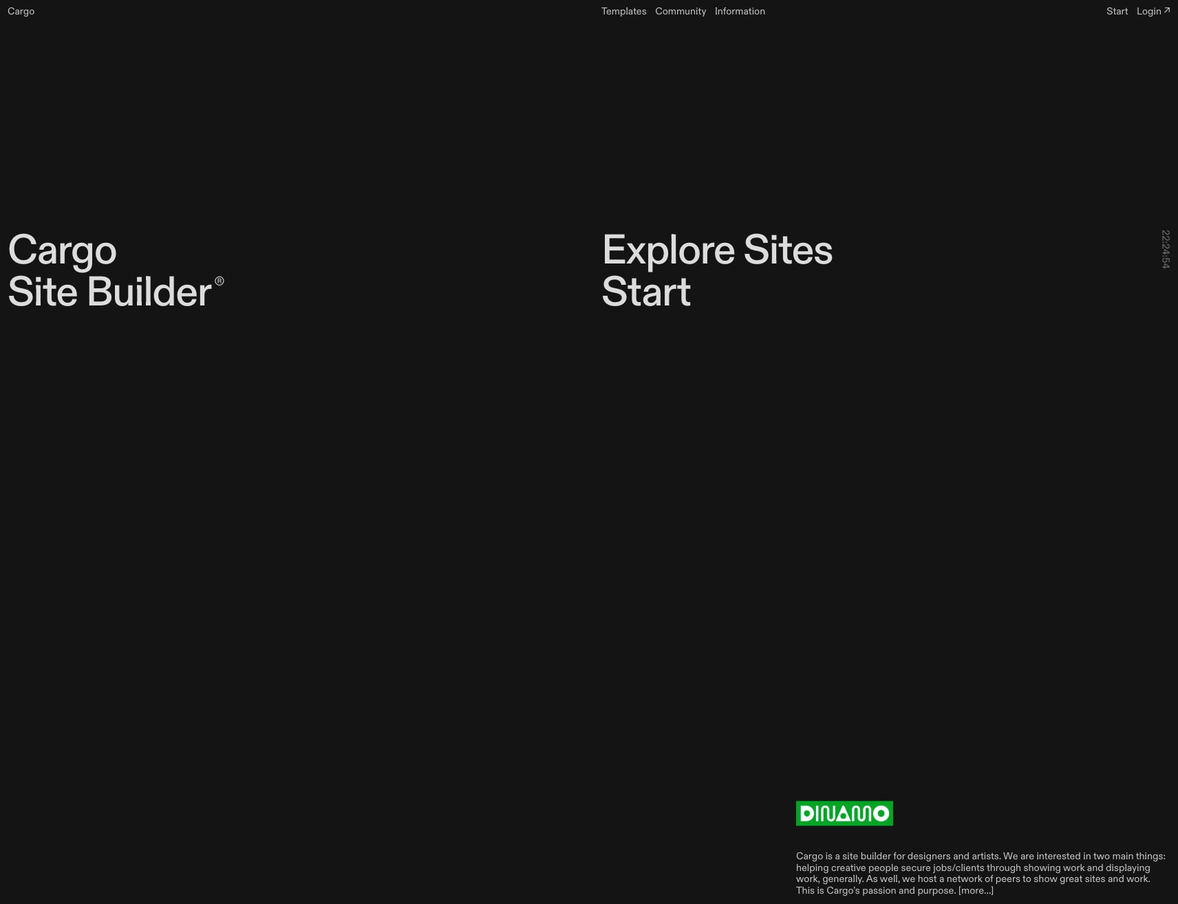 Cargo captured website design