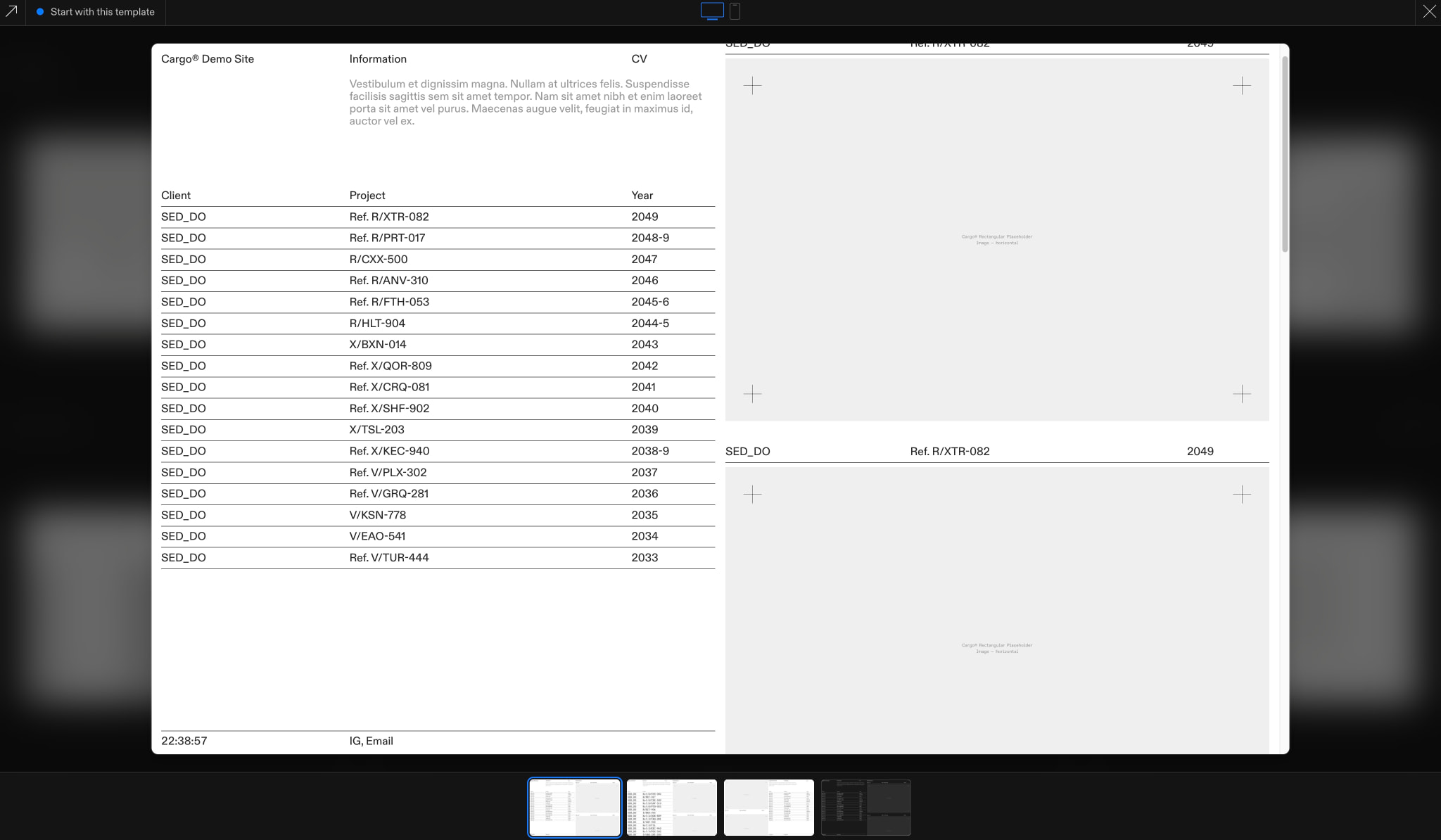 Cargo: Templates captured website design