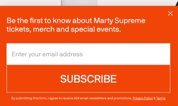 Members Only – A24 Shop captured website design