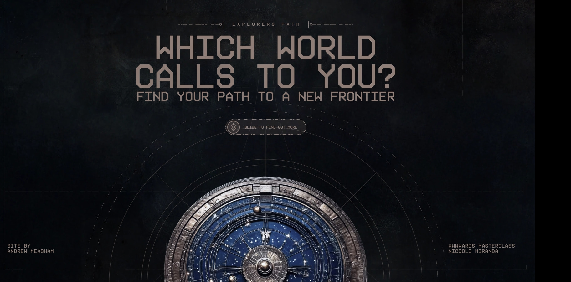 Astral Frontier | A Journey Across Distant Worlds captured website design