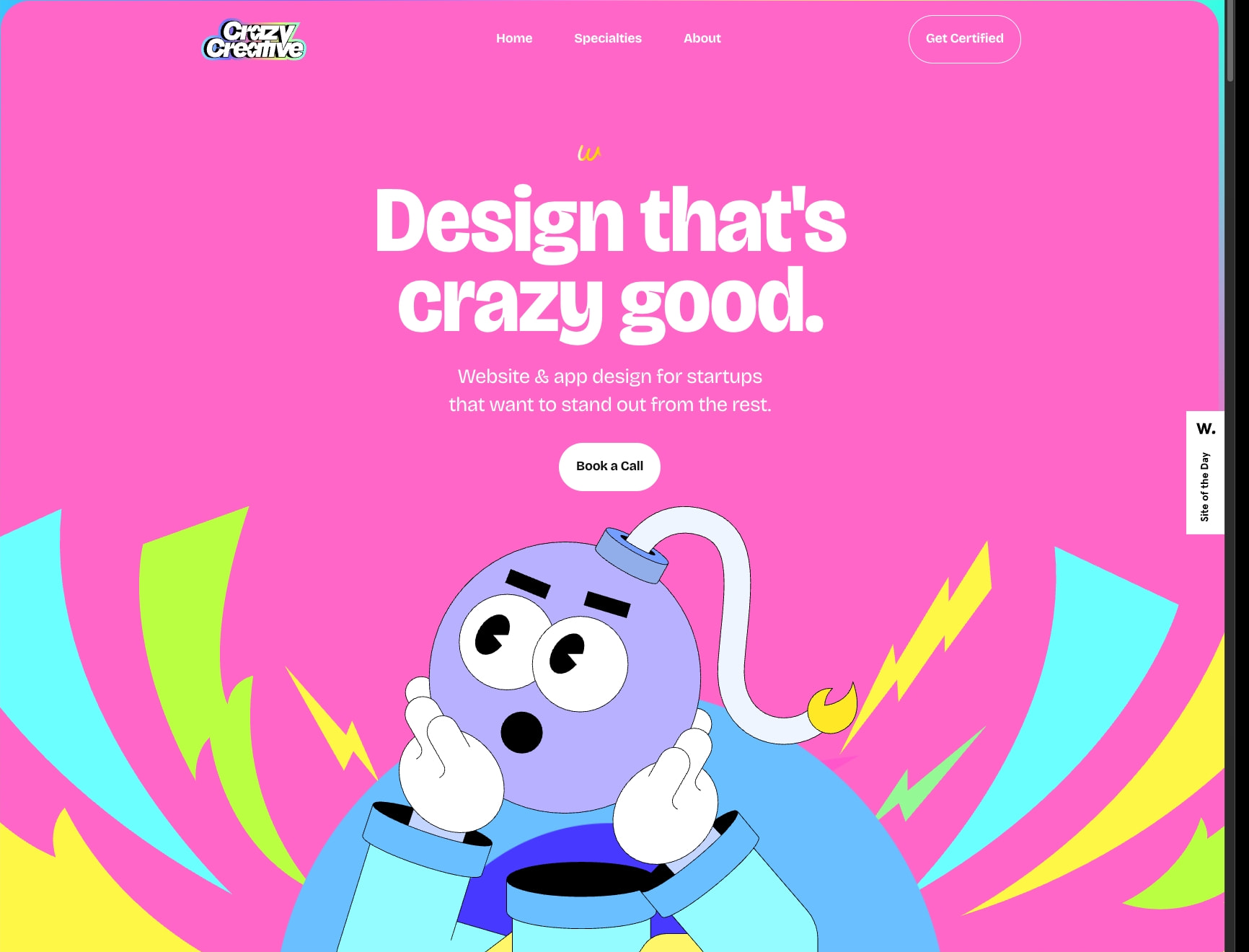 Design That's Crazy Good – Crazy Creative captured website design