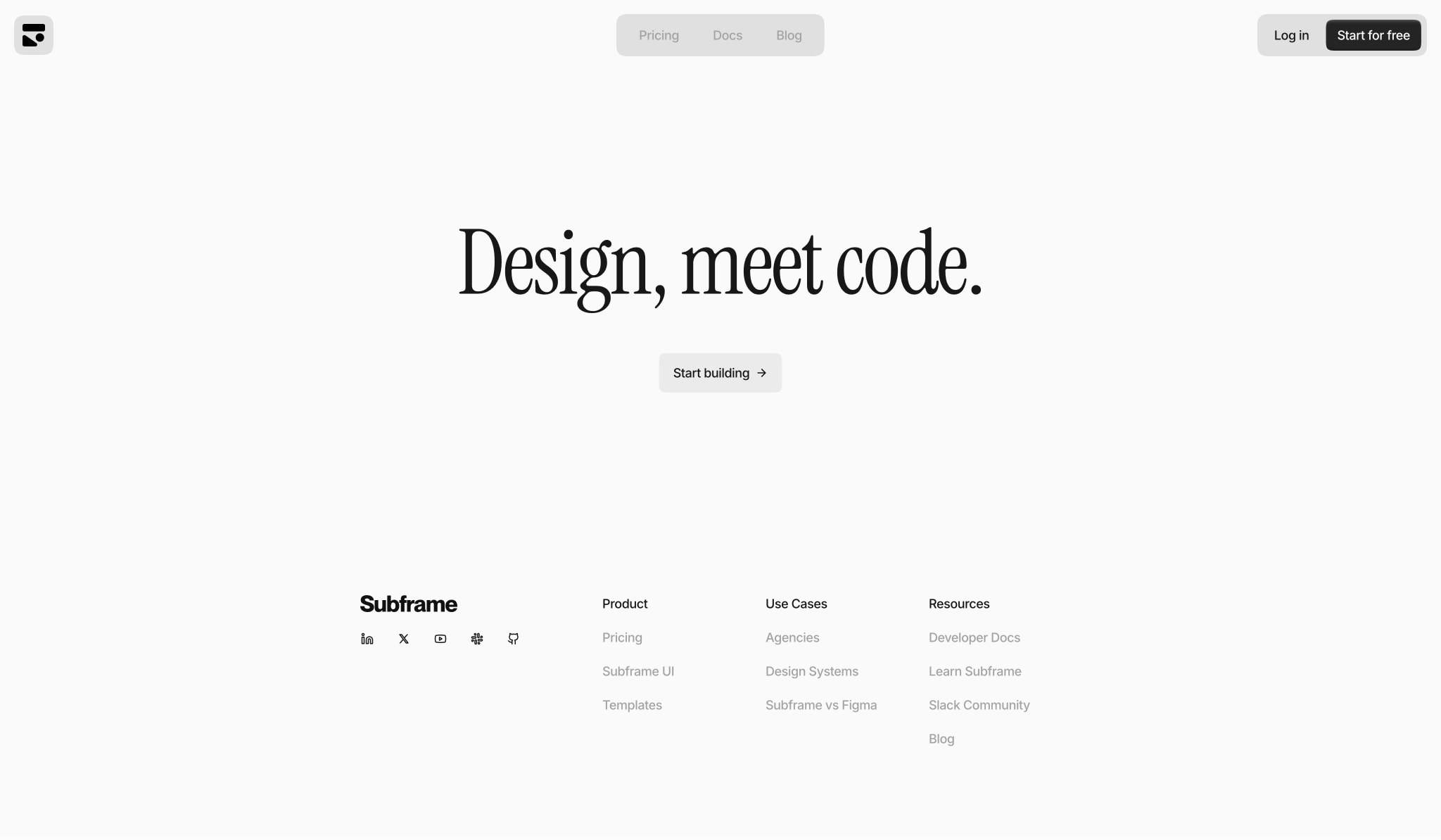 Subframe – The best way to build UI, fast. captured website design