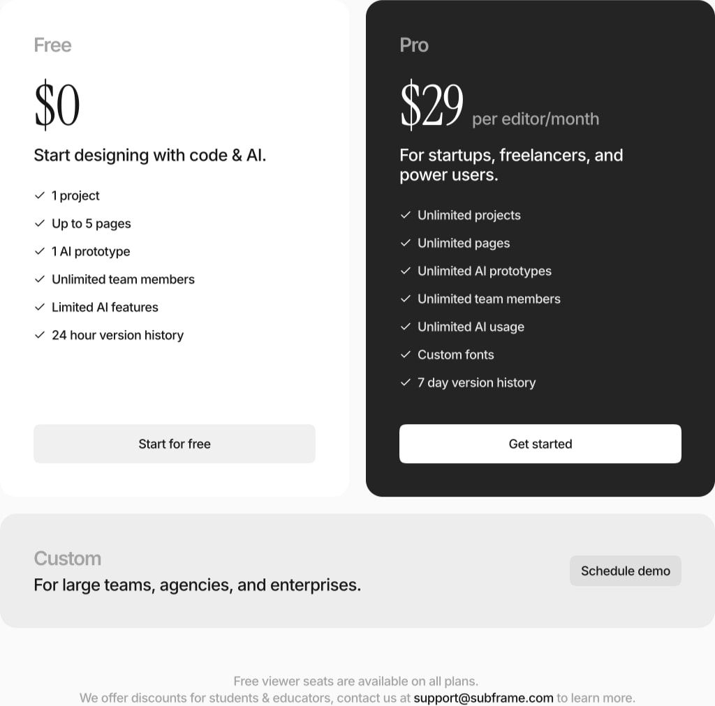 Subframe – The best way to build UI, fast. captured website design