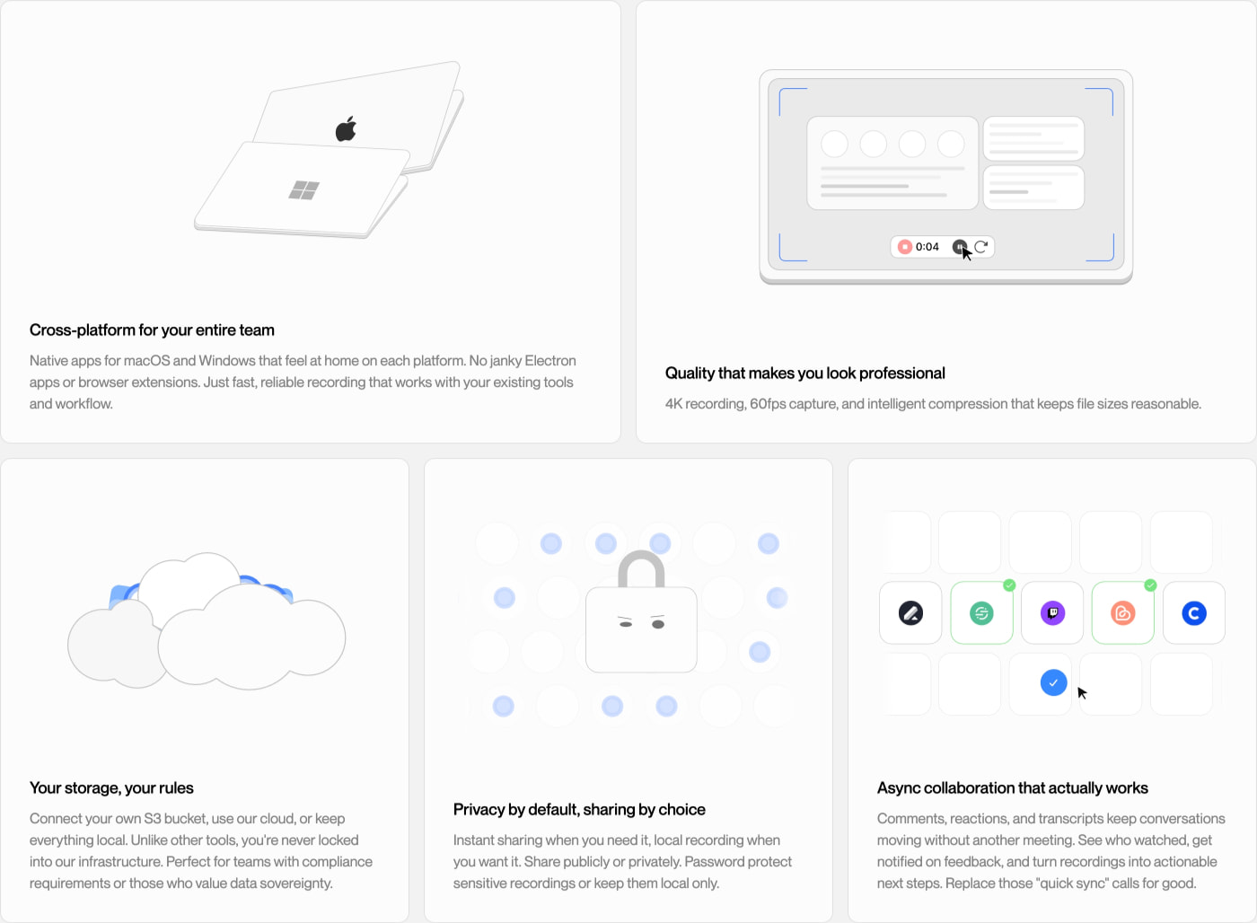 Cap — Beautiful screen recordings, owned by you. captured website design