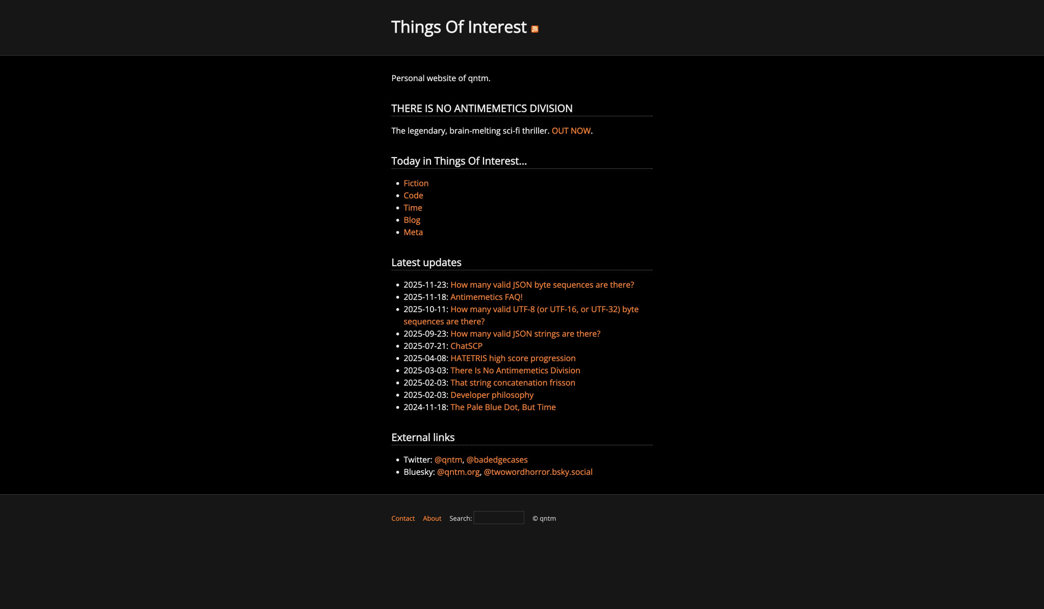 Things Of Interest @ Things Of Interest captured website design