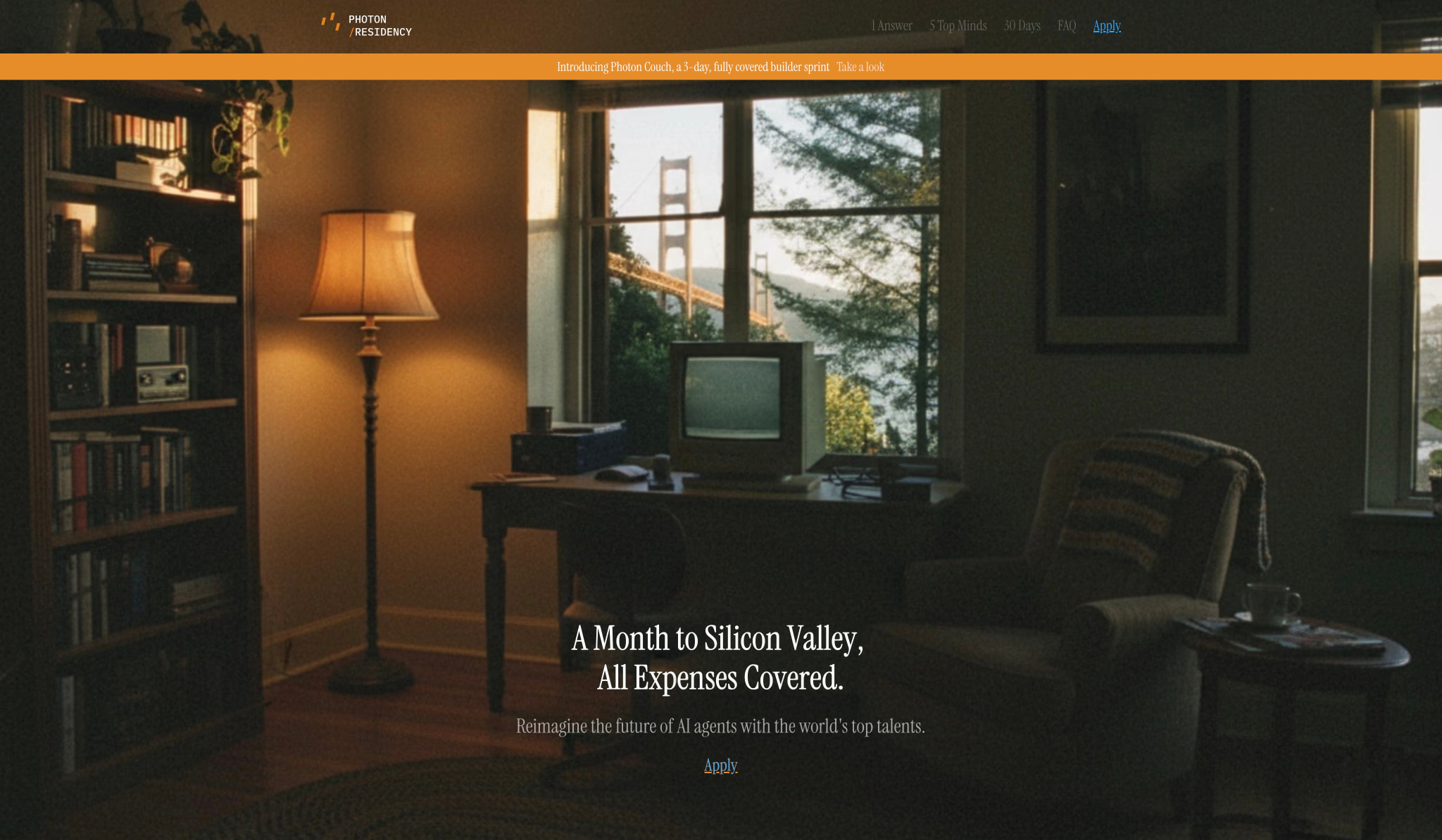 Photon Residency captured website design
