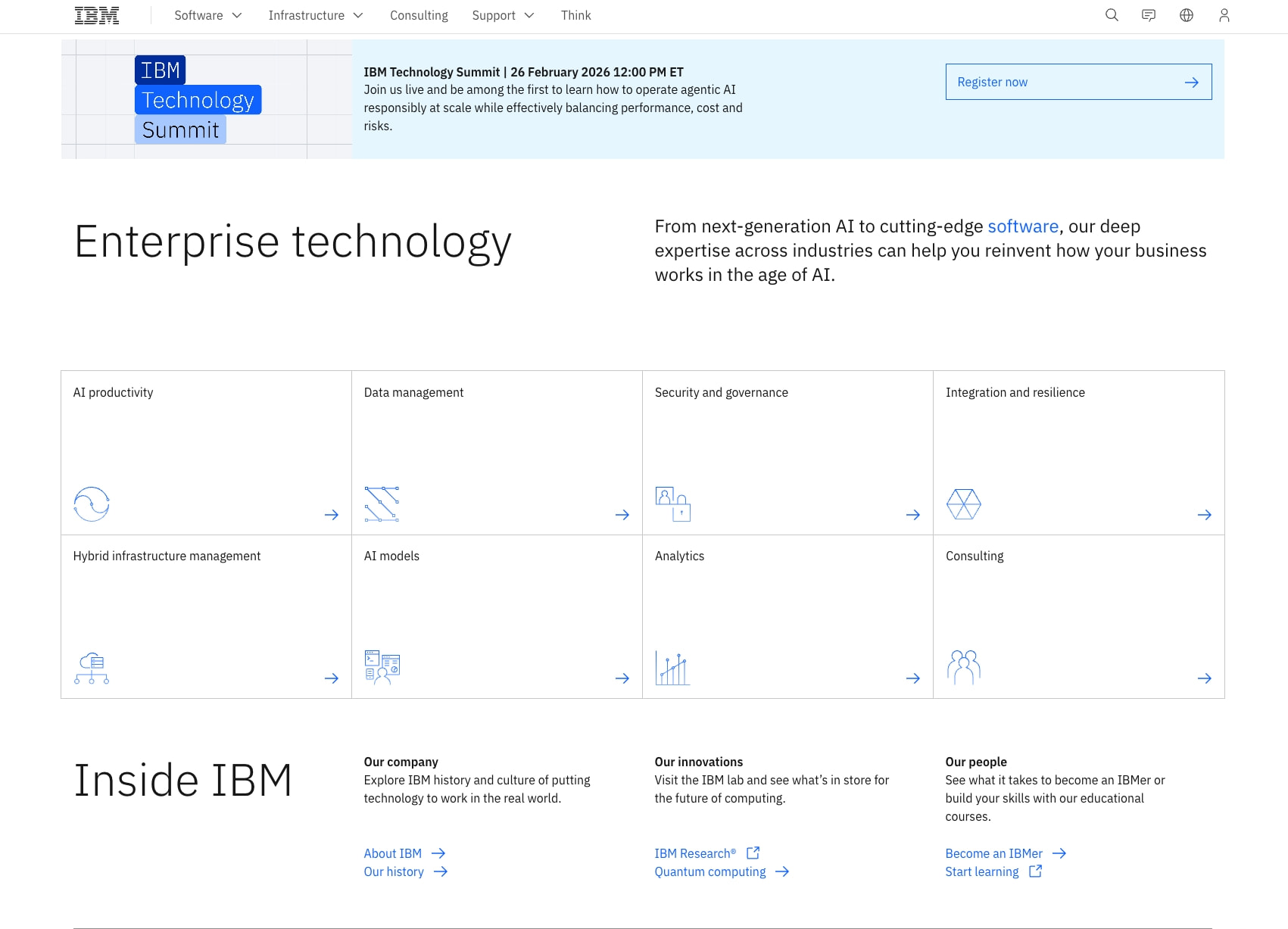 IBM captured website design