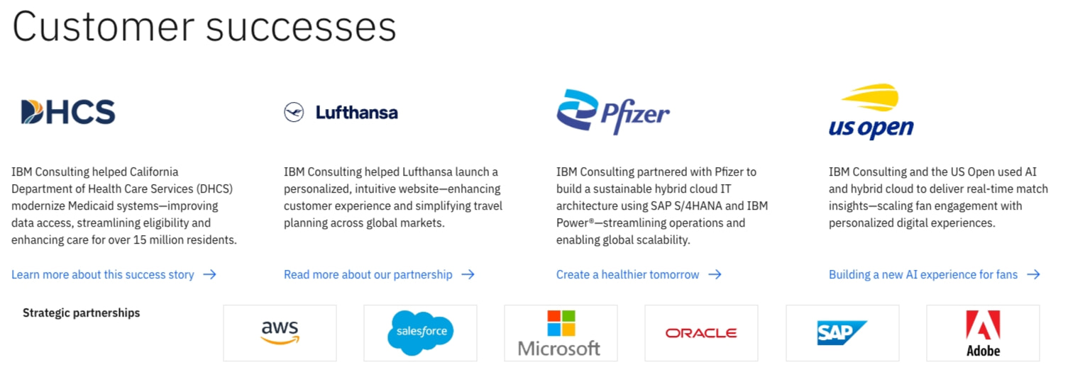 Business Consulting Services | IBM captured website design
