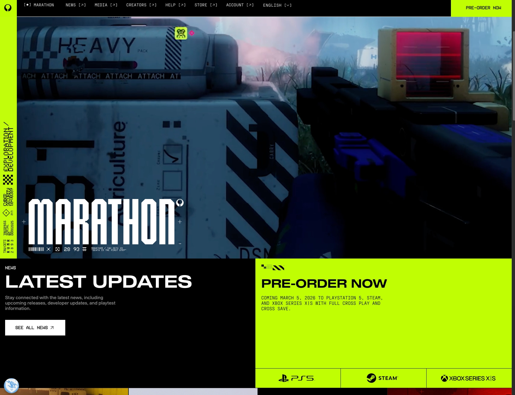 Marathon | Homepage captured website design