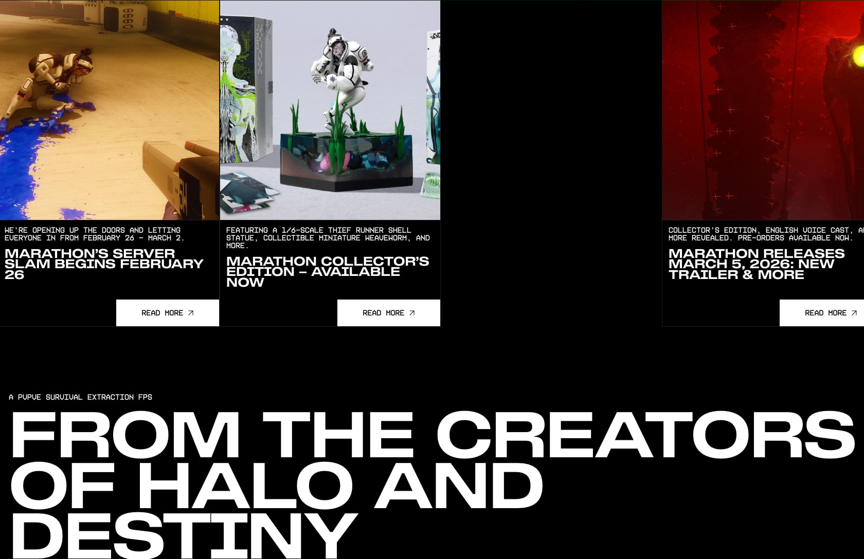 Marathon | Homepage captured website design