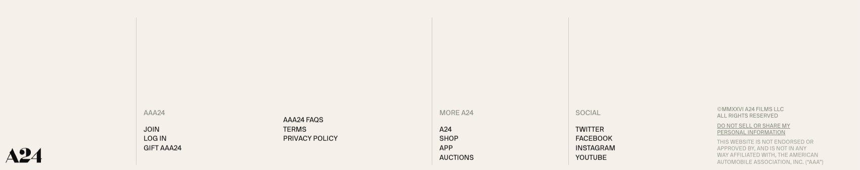 FAQs | AAA24 captured website design