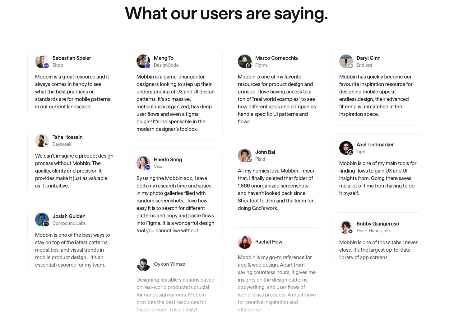 Mobbin — UI & UX design inspiration for mobile & web apps captured website design