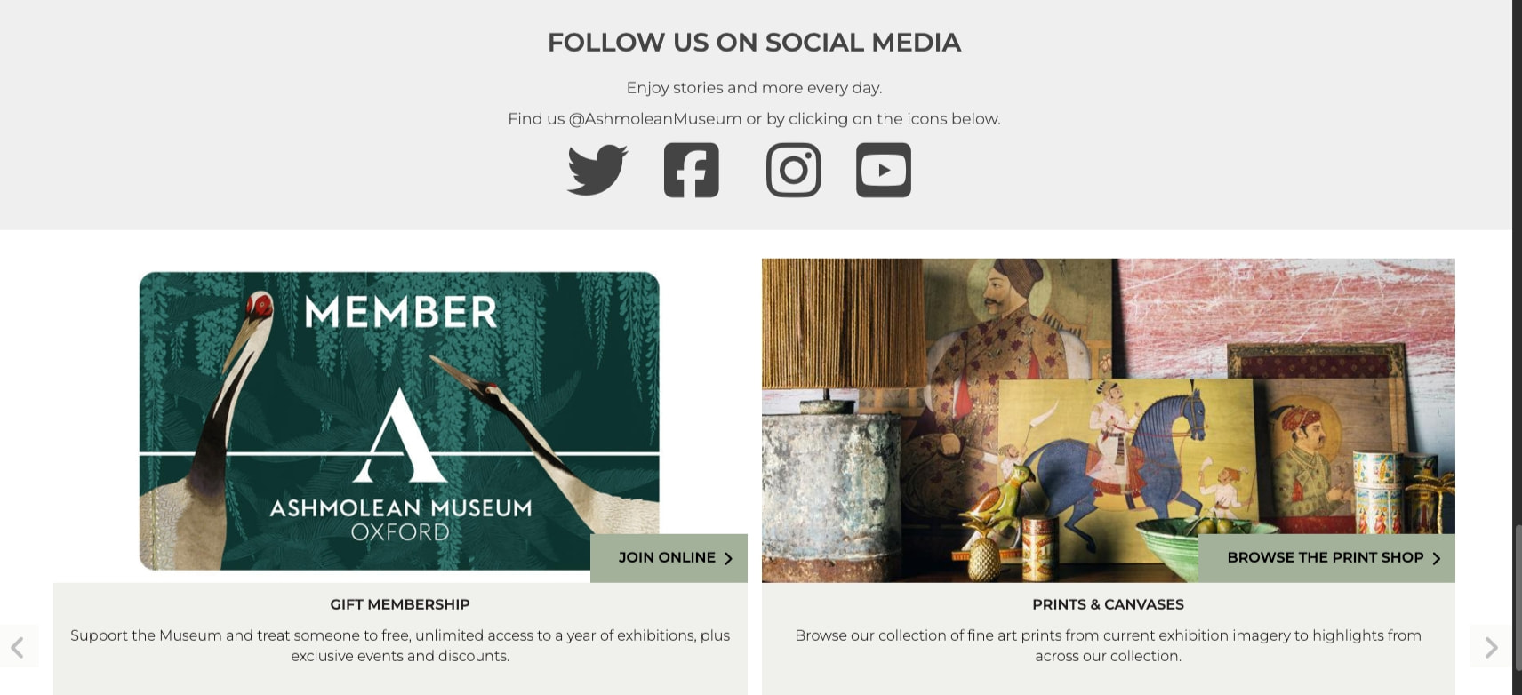Welcome | Ashmolean Museum captured website design