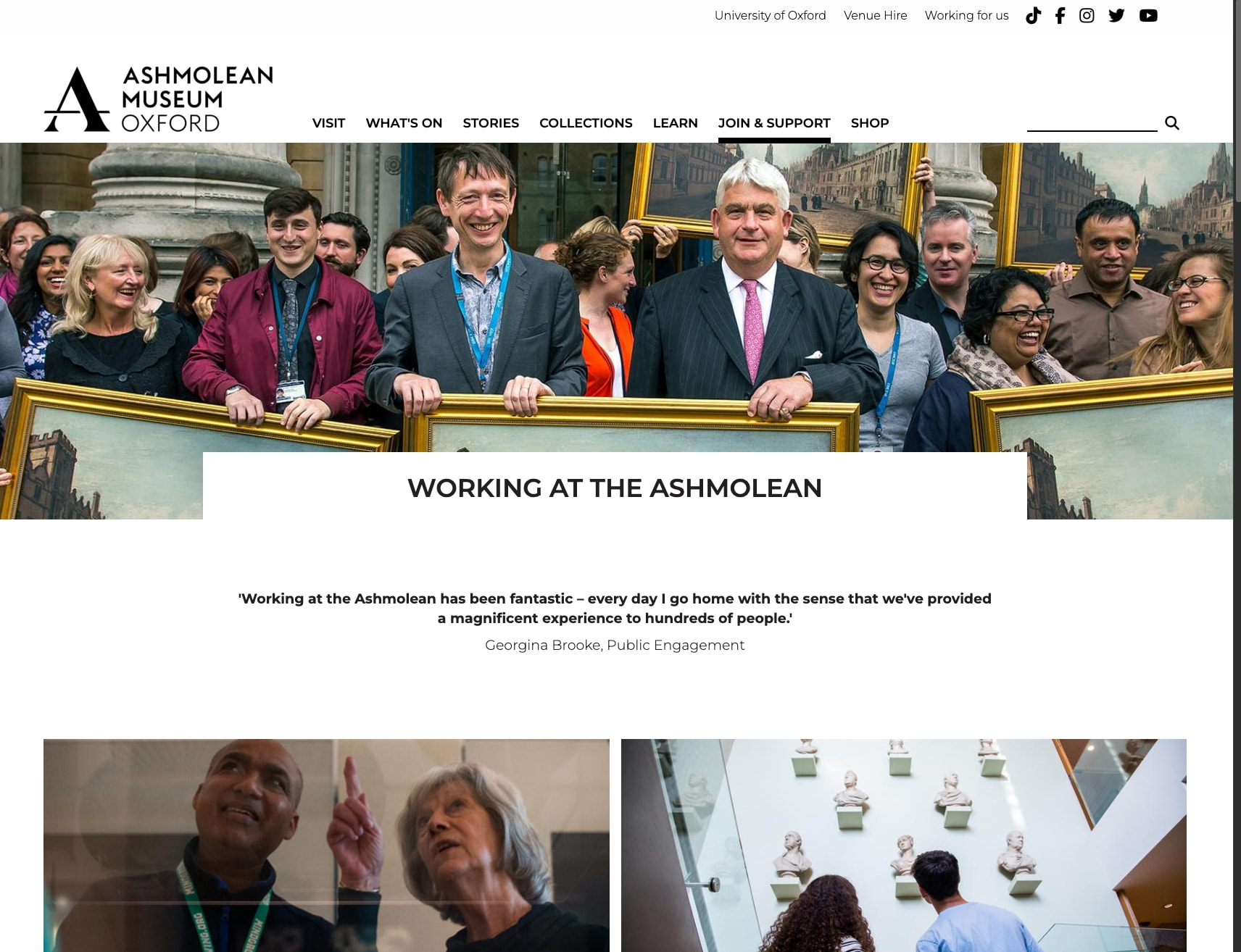 WORKING AT THE ASHMOLEAN | Ashmolean Museum captured website design